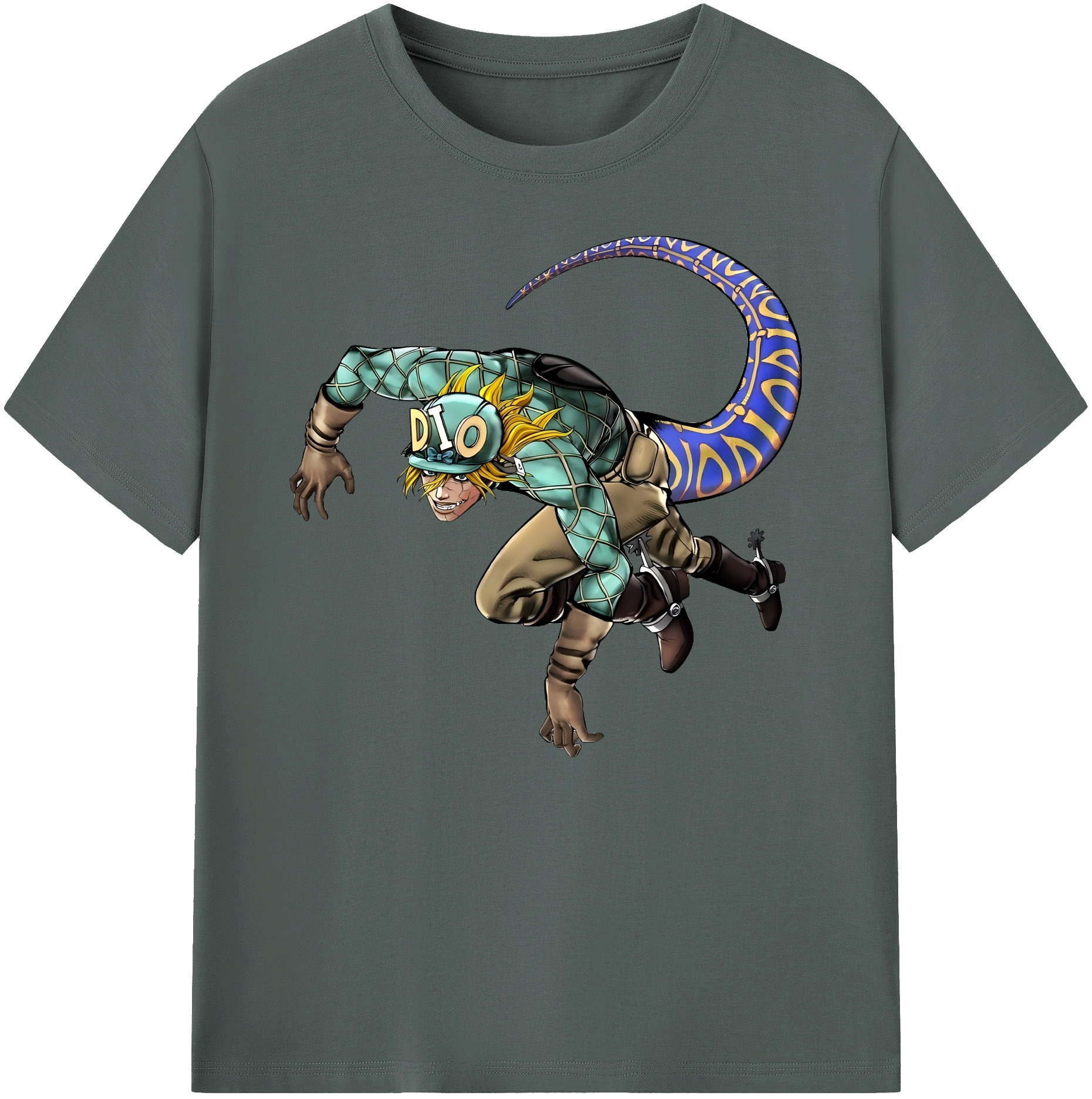 （画像用） ジョジョの奇妙な冒険 ディオ?ブランドー JoJo's Bizarre Adventure Dio Brando 綿100％ メンズ半袖Tシャツ｜肌触りやわらか＆通気性
